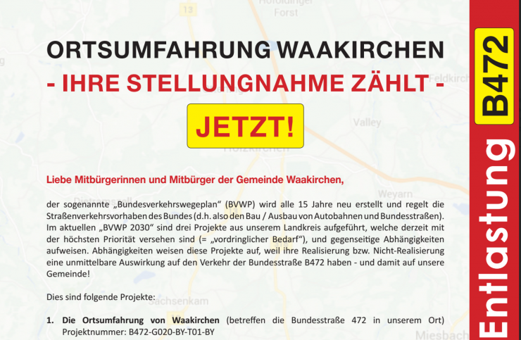 Der Flyer, der am Samstag in Waakirchen verteilt werden soll / Quelle: Bürgerbewegung Waakirchen